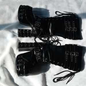 Gothic Black Platform Boots